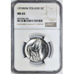 5 złotych 1974, Rybak, słoneczko