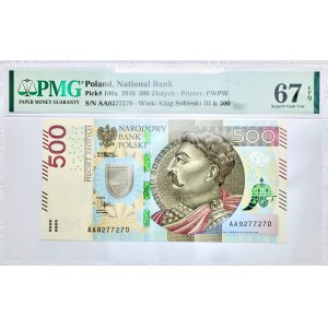 500 złotych 2016, Jan III Sobieski, AA 9277270