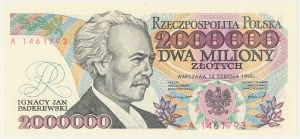 2000000 gold 1992, Ignacy Paderewski, series A, with CONSTITUTIONAL error