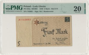Ghetto in Lodz, 5 marks 1940, No 742662