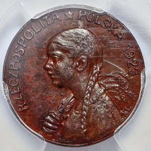 50 marek 1923, Kobieta i kłosy, PRÓBA BRĄZ, JEDYNA