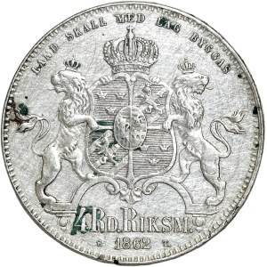 Szwecja, Karol XV, 4 riksdaler (talar) 1862