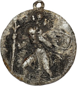 Medal, Saint Christopher 20th century, silver