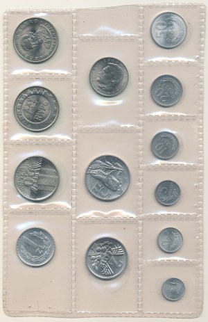 Polish People's Republic circulating coin set in a bundle 1949 - 1975