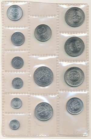 Polish People's Republic circulating coin set in a bundle 1949 - 1975