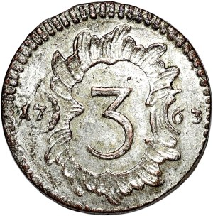August III Sas, 3 haler (ternar) 1763, Grünthal