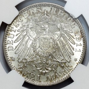 Germany, Bavaria, Regent Luitpold, 2 mark 1911 D, Munich