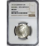Niemcy, Bawaria, Regent Luitpold, 2 marki 1911 D, Monachium