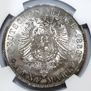 Germany, Prussia, Frederick III, 5 marks 1888 A, Berlin