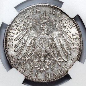 Niemcy, Saksonia, Fryderyk August III, 2 marki 1914 E, Muldenhütten