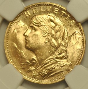 Switzerland, 20 francs 1926 B, Bern