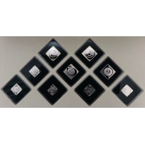 Set of silver clip Polish coins of general circulation 2005
