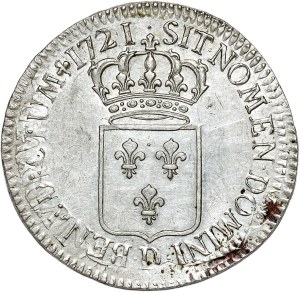 France, Louis XV, ecu 1718 D, Lyon
