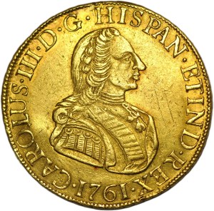 Peru, Charles III, 8 escudo 1761, Lima