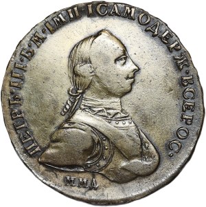Rosja, Piotr III, rubel 1762 ММД ДМ, Moskwa