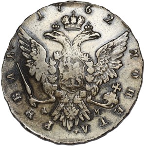 Rosja, Piotr III, rubel 1762 ММД ДМ, Moskwa