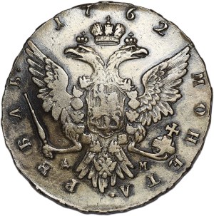 Rosja, Piotr III, rubel 1762 ММД ДМ, Moskwa