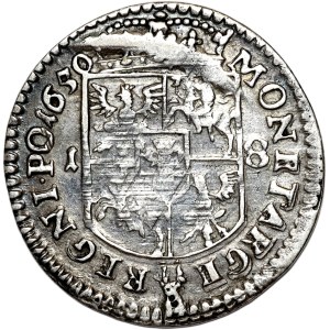 Jan II Kazimierz, ort 1650, Wschowa, arabska jedynka