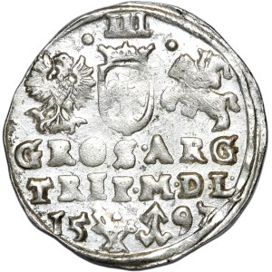 Zygmunt III Waza, trojak 1597, Wilno, Lidman