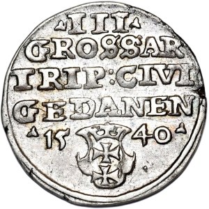 Zygmunt I Stary, trojak 1540 PRV, Gdańsk