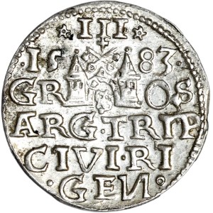 Stefan Batory, trojak 1583, Ryga