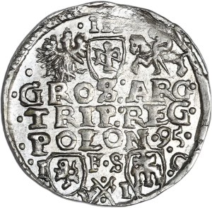 Zygmunt III Waza, trojak 1595, Bydgoszcz, haki