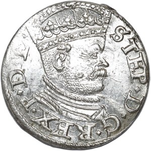 Stefan Batory, trojak 1586, Riga, small head