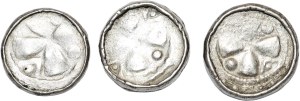 Set of cross denarii, 3 pieces.