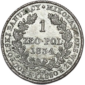 Królestwo Polskie, Mikołaj I, 1 złoty 1834 IP, Warszawa