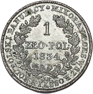 Kingdom of Poland, Nicholas I, 1 zloty 1834 IP, Warsaw