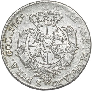 Stanislaw August Poniatowski, two-zloty (8 groszy) 1768 FS, Warsaw