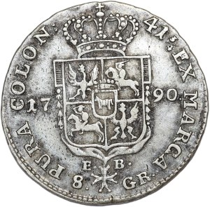 Stanisław August Poniatowski, two-zloty (8 groszy) 1790 EB, Warsaw