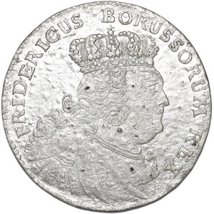 Niemcy, Prusy, szóstak 1756 E, Królewiec, popiersie Fryderyka Wielkiego