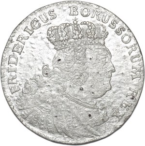 Germany, Prussia, sixpence 1756 E, Königsberg, bust of Frederick the Great