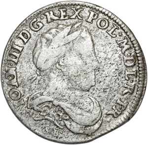 John III Sobieski, sixpence 1677, Bydgoszcz, letters S B under the bust