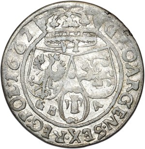 John II Casimir, sixpence 1667, Lviv