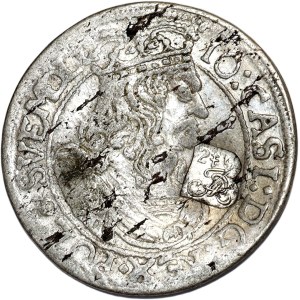 Jan II Kazimierz, szóstak 1666 AT, fałszywa punca Potockich