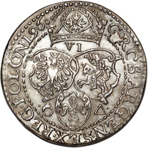 Sigismund III Vasa, sixpence 1596, Malbork