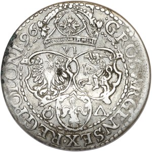 Sigismund III Vasa, sixpence 1596, Malbork