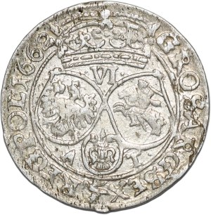 John II Casimir, sixpence 1662 AT, Krakow