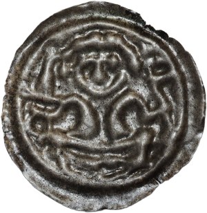Brakteat, Kujawy (?), knight with sword and pennant