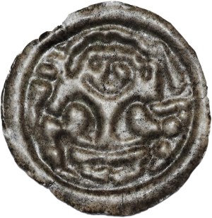 Brakteat, Kujawy (?), knight with sword and pennant