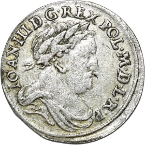 John III Sobieski, sixpence 1678, Bydgoszcz, Leliwa in shield