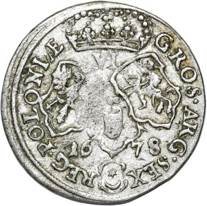 John III Sobieski, sixpence 1678, Bydgoszcz, Leliwa in shield