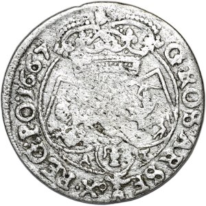 John II Casimir, sixpence 1667 AT, Krakow