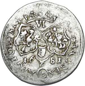 John III Sobieski, sixpence 1681, Krakow, bust of the king in armor