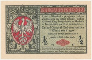 Generalne Gubernatorstwo, 1/2 marki 1916, Generał, seria B