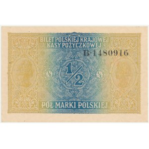 Generalne Gubernatorstwo, 1/2 marki 1916, Generał, seria B