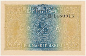 Generalne Gubernatorstwo, 1/2 marki 1916, Generał, seria B