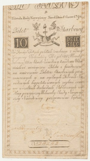 Kosciuszko Insurrection, 10 zloty 1794, series B